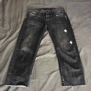 Vince black straight high-waisted jeans
